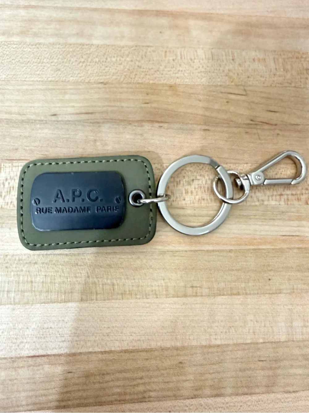 APC A.P.C. Miles Keychain : Olive/Black/Silver